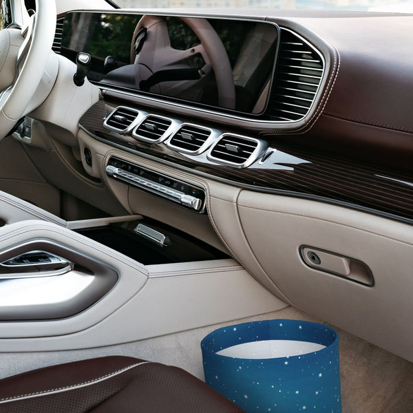 Leakproof Christmas Snowflakes Print Car Trash Can - Hanging Trash Bin