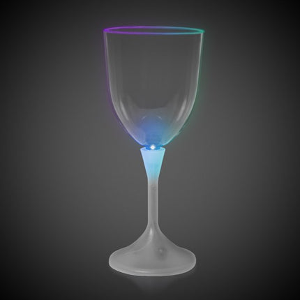Multi‑Color LED 10 oz Wine Glass With White Stem