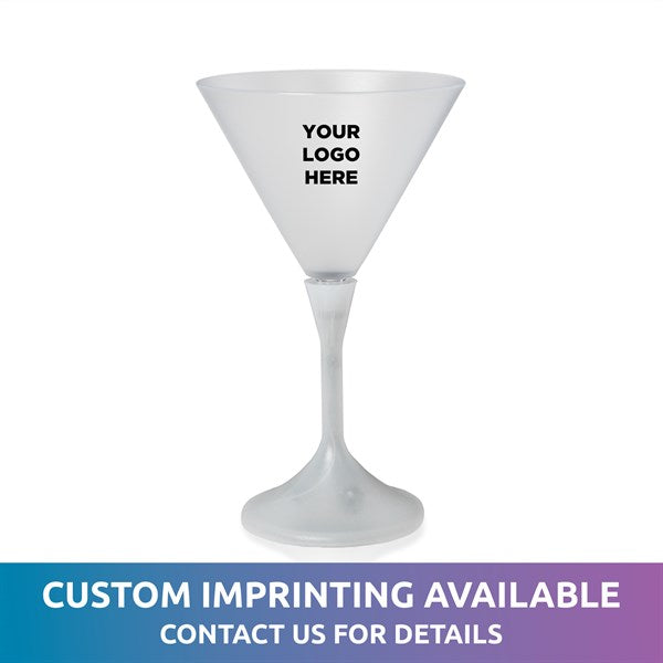 LED Multicolor Light Up 7 Oz Martini Glass With White Stem