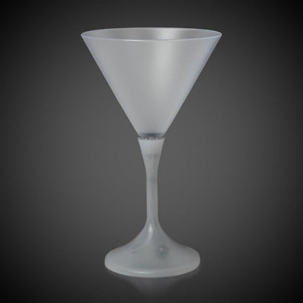 LED Multicolor Light Up 7 Oz Martini Glass With White Stem