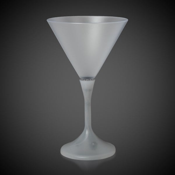 LED Multicolor Light Up 7 Oz Martini Glass With White Stem