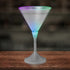 LED Multicolor Light Up 7 Oz Martini Glass With White Stem