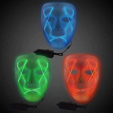 LED Assorted EL Wire Masks - 3 Per Pack