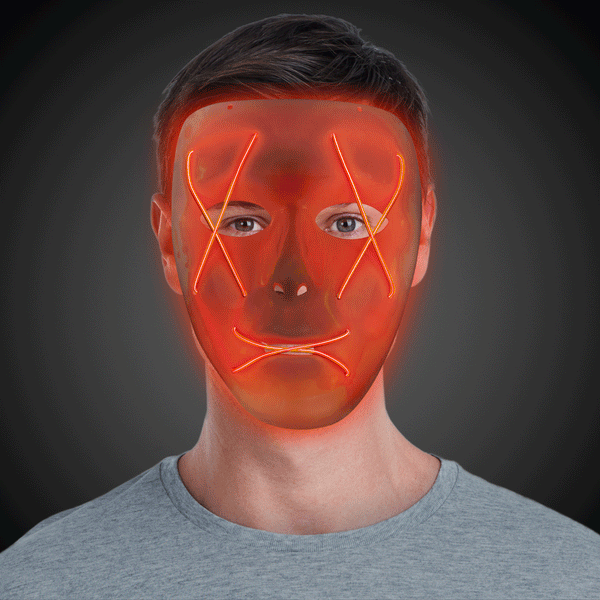 LED Assorted EL Wire Masks - 3 Per Pack