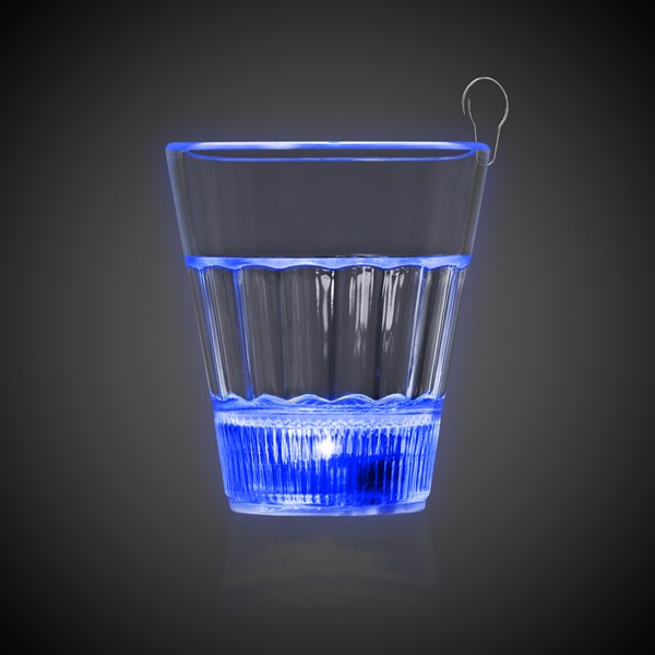 LED Blue Light Up 2 Oz Shot Glass With Clip