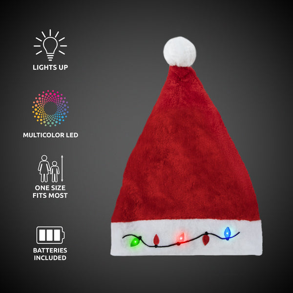 LED Christmas Bulb Santa Hats Retail Hanging Display - 24 Per Pack