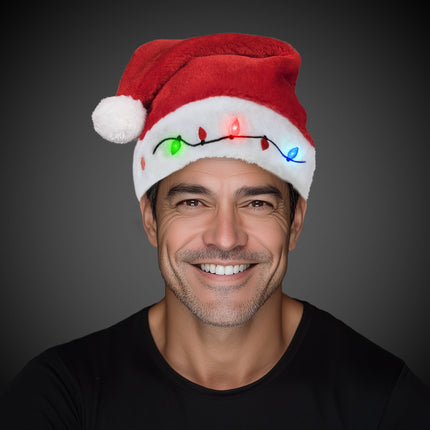 LED Christmas Bulb Santa Hats Retail Hanging Display - 24 Per Pack