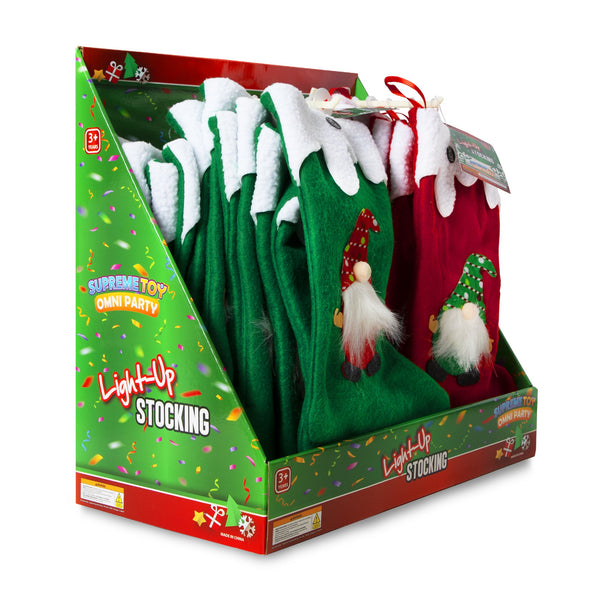 LED Christmas Stockings Retail Display - 24 Per Pack