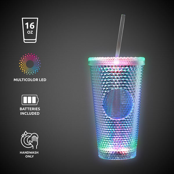 LED Diamond Double Wall 16 oz Tumbler
