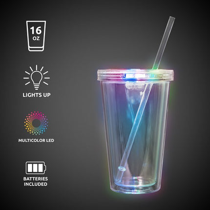 LED Light Up 18 Oz Double Wall Tumbler - Multi Color