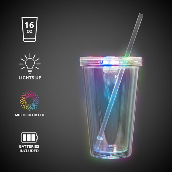LED Light Up 18 Oz Double Wall Tumbler - Multi Color