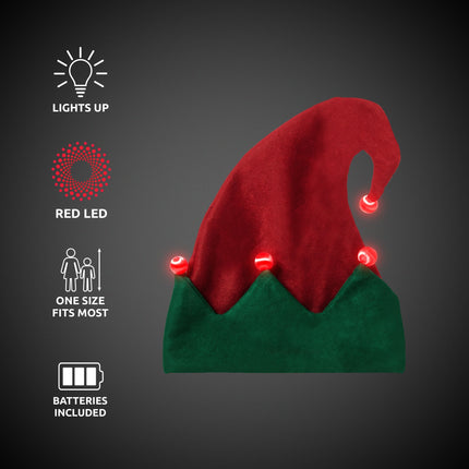 LED Elf Hats Retail Counter Display - 24 Hats Per Pack