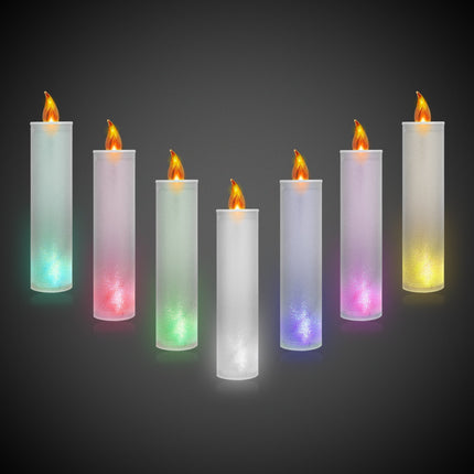 6.5" LED Flameless Multi-Color Glitter Candle
