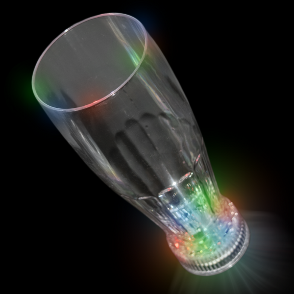 LED Flashing 12 Oz Pilsner Glasses With Freezable Base