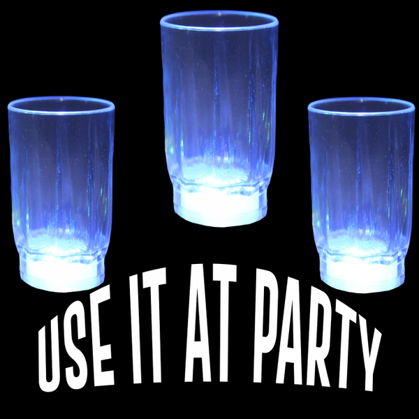LED Flashing 2 Oz Shot Glasses - 12 Per Pack