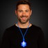LED Light Up Flashing Blue Snowflake Pendant Necklace