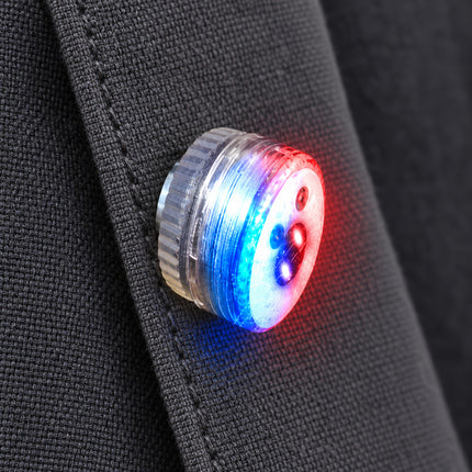 LED Flashing Button Body Lights-Patriotic Colors - Red Blue White