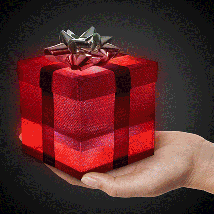 4" x 4" Multi-Colored LED Light Up Gift Box