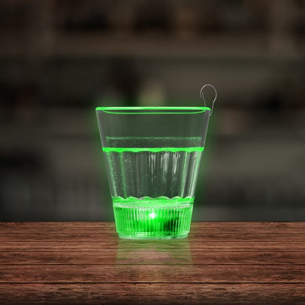 LED Green Light Up 2 Oz Shot Glass With Clip