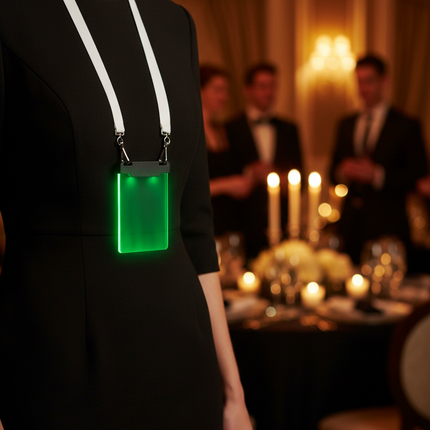 LED Green Sound-Activated Badge