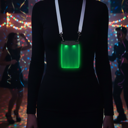 LED Green Sound-Activated Badge