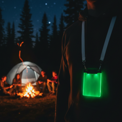 LED Green Sound-Activated Badge