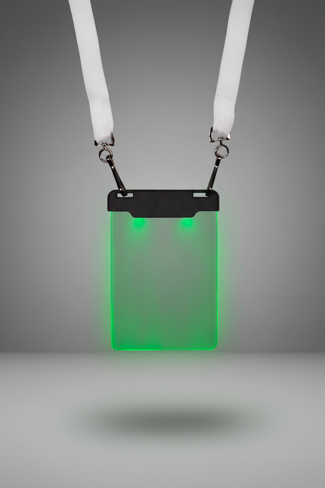 LED Green Sound-Activated Badge