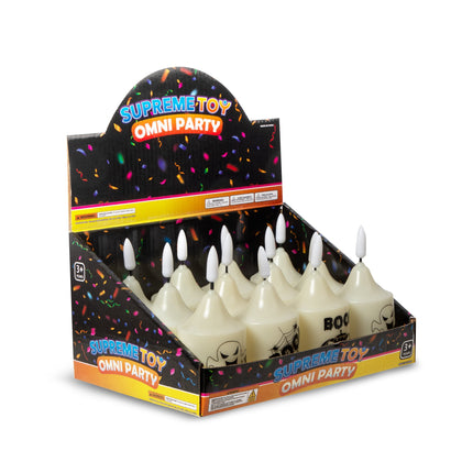 LED Halloween Boo Candles Retail Counter Display - 12 Per Pack