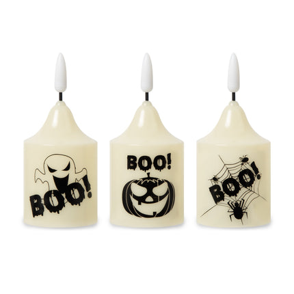 LED Halloween Boo Candles Retail Counter Display - 12 Per Pack