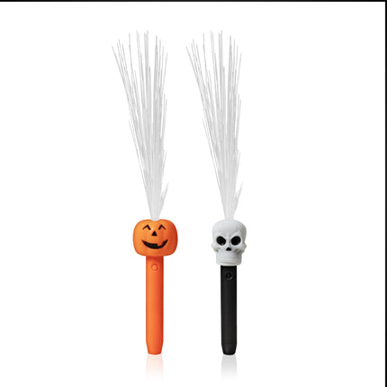 LED Halloween Fiber Optic Wands Retail Counter Display - Assorted 12 Per Pack