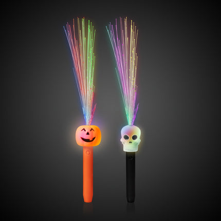 LED Halloween Fiber Optic Wands Retail Counter Display - Assorted 12 Per Pack