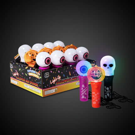 LED Halloween Mini Wands Retail Counter Display - 12 Per Pack