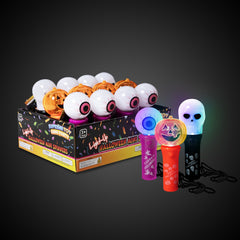LED Halloween Mini Wands Retail Counter Display - Assorted 12 Per Pack