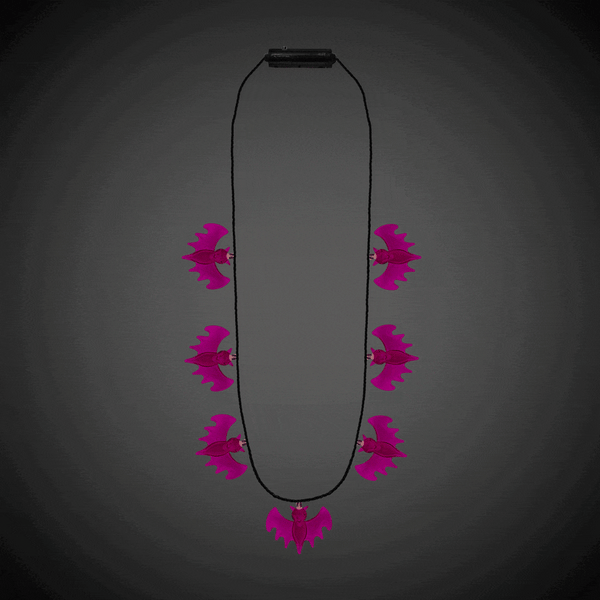 LED Halloween Necklaces Retail Hanging Display - Assorted 24 Per Pack