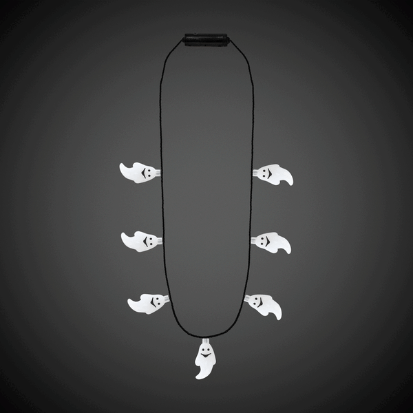 LED Halloween Necklaces Retail Hanging Display - Assorted 24 Per Pack