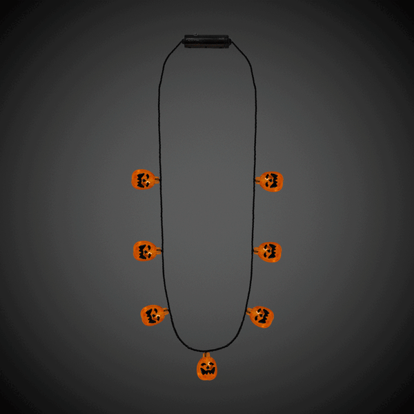 LED Halloween Necklaces Retail Hanging Display - Assorted 24 Per Pack