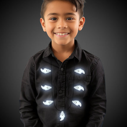 LED Halloween Necklaces Retail Hanging Display - Assorted 24 Per Pack