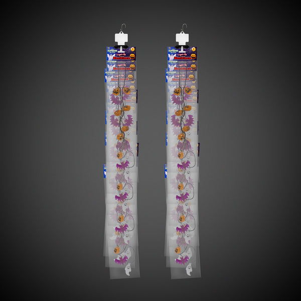 LED Halloween Necklaces Retail Hanging Display - Assorted 24 Per Pack