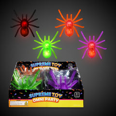 LED Halloween Spiders Retail Counter Display - Assorted 12 Per Pack