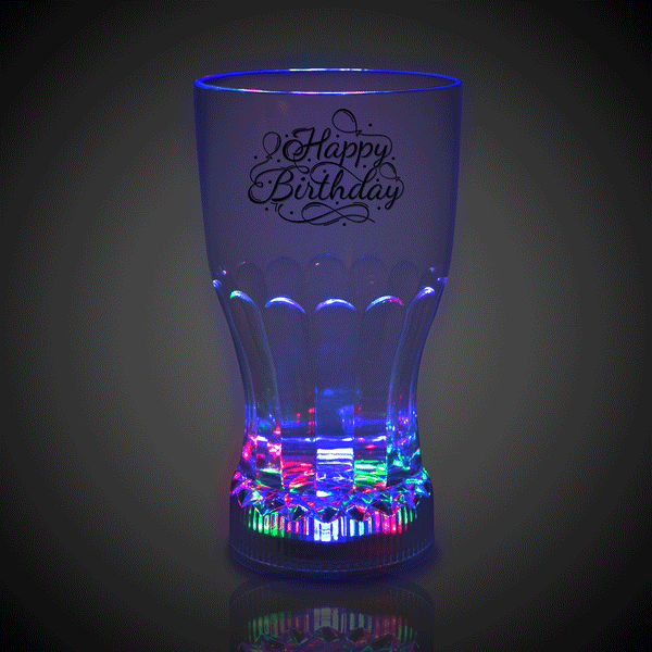 LED Light Up Happy Birthday 12 oz Cup