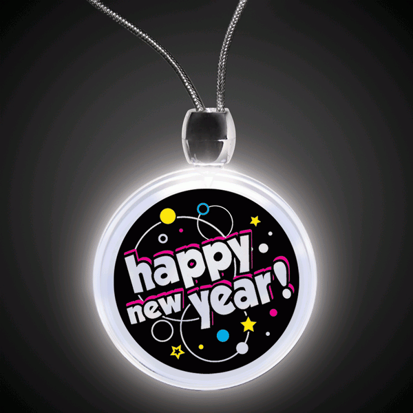 LED Happy New Year Pendant Necklace