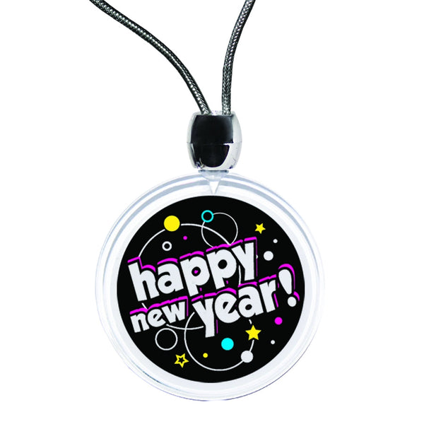 LED Happy New Year Pendant Necklace