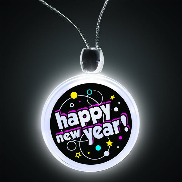 LED Happy New Year Pendant Necklace
