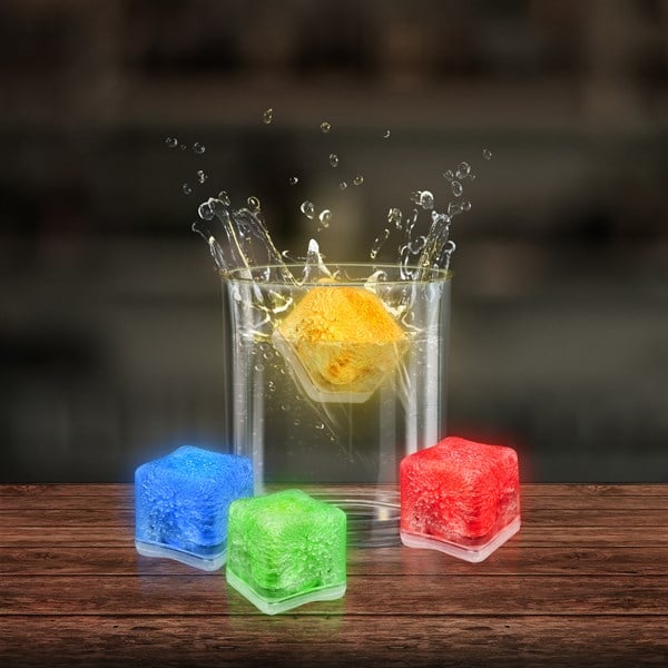 Assorted LED Light Up Ice Cubes - 12 Per Pack
