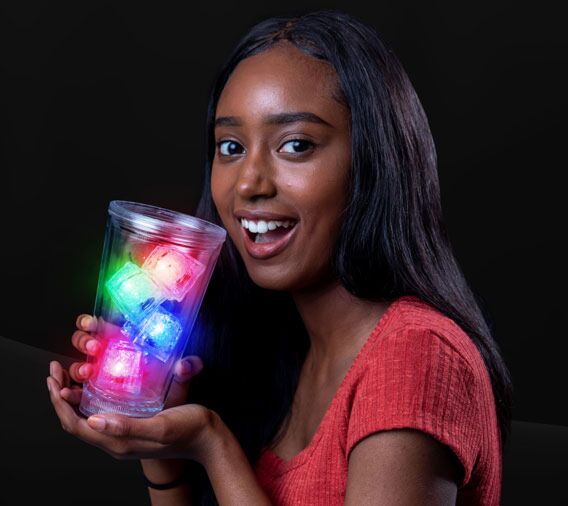 Assorted LED Light Up Ice Cubes - 12 Per Pack