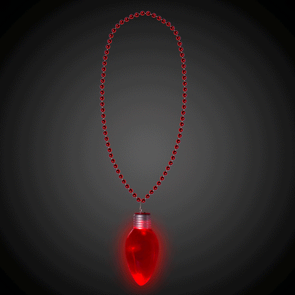 Red LED Jumbo Christmas Bulb Necklace