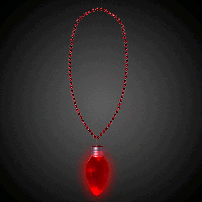 Red LED Jumbo Christmas Bulb Necklace