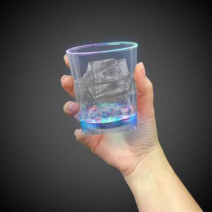 LED Light Up 10 Oz Square Bottom Rock Glass