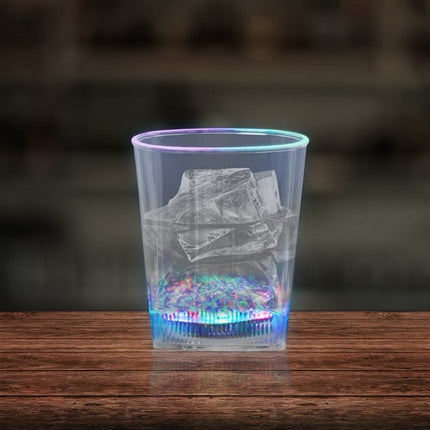 LED Light Up 10 Oz Square Bottom Rock Glass