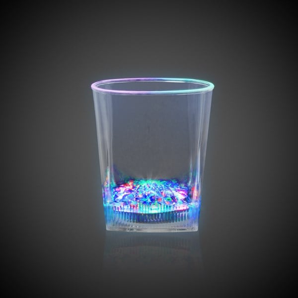 LED Light Up 10 Oz Square Bottom Rock Glass